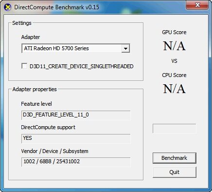 DirectCompute Benchmark v0.15
