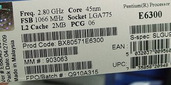 Intel Pentium Dual Core E6300