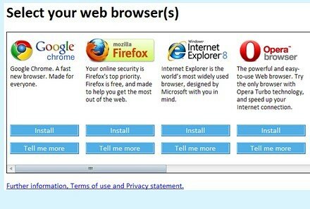 Окно выбора браузера Windows 7